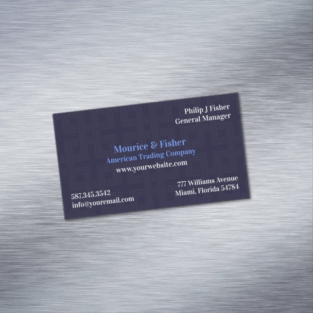 Blue Abstrakt Modern Magnetische Visitenkarte (Beispiel)
