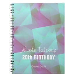 Blue Abstrakt pastel 20th Birthday Guest Book 4 Notizblock