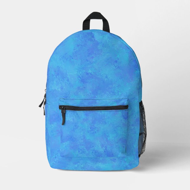 Blue Abstrakt Patches Backpack Bedruckter Rucksack (Vorderseite)