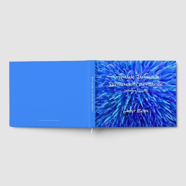 Blue Abstrakt Retirement Party Memory/Guest Book Gästebuch (Voll)
