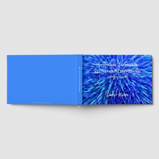 Blue Abstrakt Retirement Party Memory/Guest Book Gästebuch (Voll)