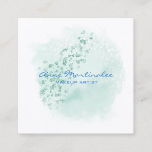  Blue Abstrakt Square Business Card Quadratische Visitenkarte
