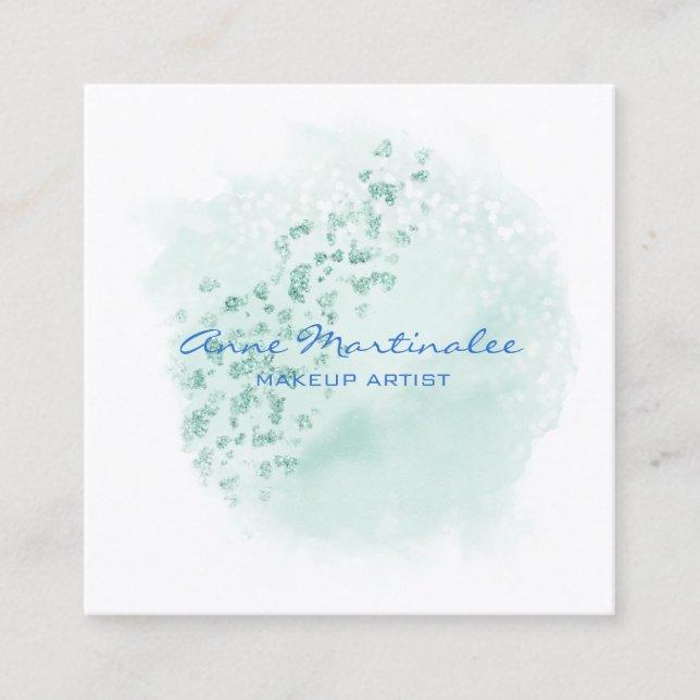 Blue Abstrakt Square Business Card Quadratische Visitenkarte (Vorderseite)