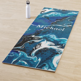 Blue Abstrakte Personalisierte Yoga Mat Yogamatte