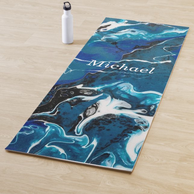 Blue Abstrakte Personalisierte Yoga Mat Yogamatte (Beispiel)