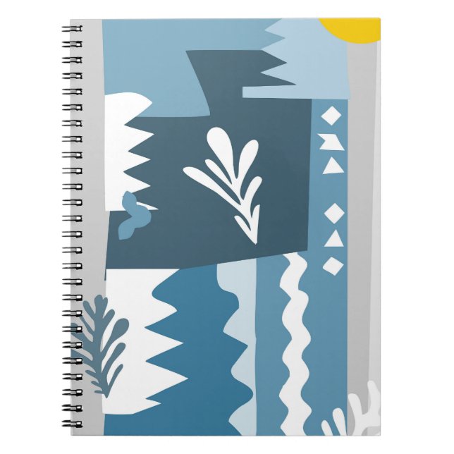 Blue Abstrakte Shapes Notebook Notizblock (Vorderseite)
