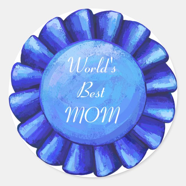 Blue Abzeichen, die beste MAMA der Welt Runder Aufkleber (Vorderseite)