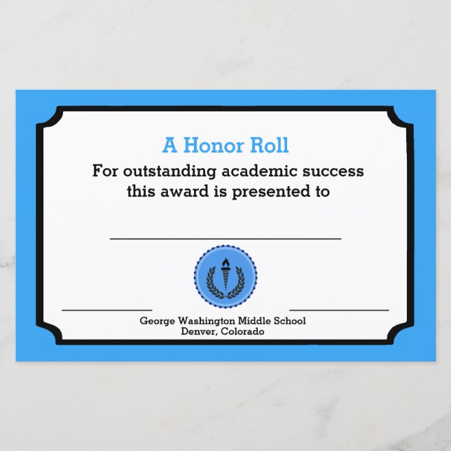 Blue Academic Award (Vorderseite)