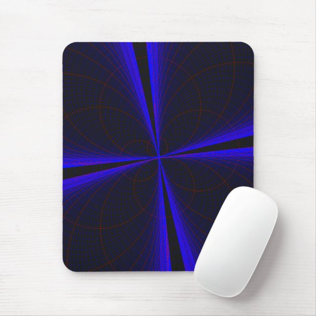 Blue Accent Clover Leaf Geometric Mouse Pad Mousepad (Mit Mouse)