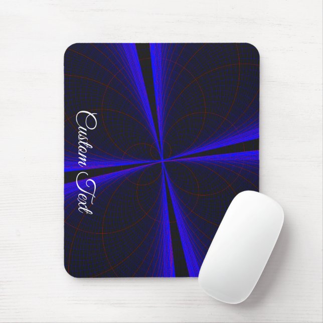 Blue Accent Clover Leaf Geometric Mouse Pad Mousepad (Mit Mouse)