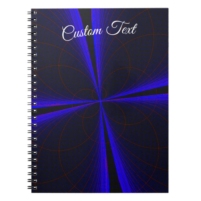 Blue Accent Clover Leaf Geometric Spiral Notebook Notizblock (Vorderseite)