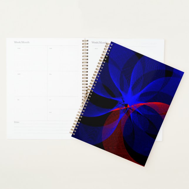 Blue Accent Rotation Geometric Spiral Planner Planer (Anzeige)