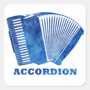 Blue Accordion Quadratischer Aufkleber