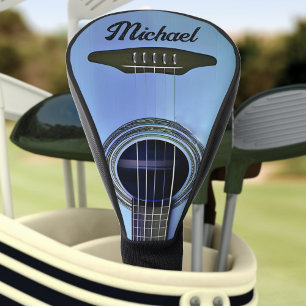 Blue Acoustic Guitar Guitarist Instrument Name Golf Headcover