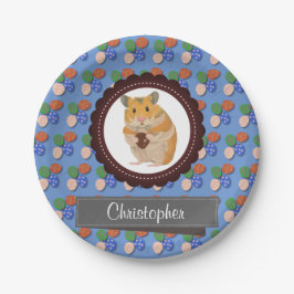 Blue Add Your Name Hamster Oster Pappteller
