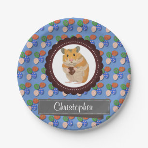 Blue Add Your Name Hamster Oster Pappteller
