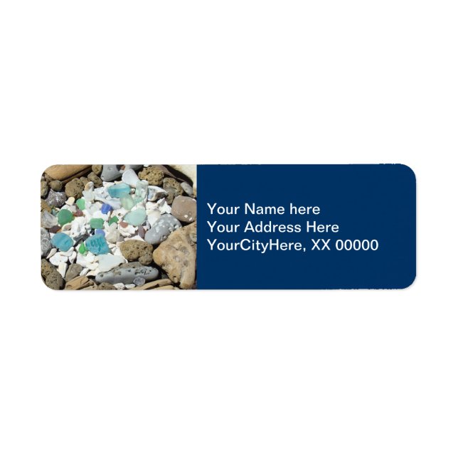 Blue Address Labels Nature Beach Muscheln Rocks (Vorne)