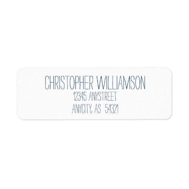 Blue Address on White (Vorne)
