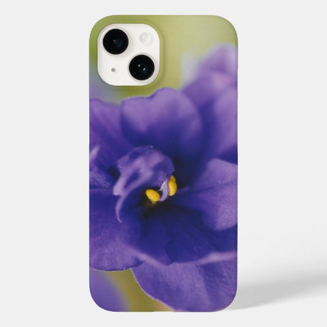 Blue African Violet Saintpaulia Case-Mate iPhone 14 Hülle (Rückseite)
