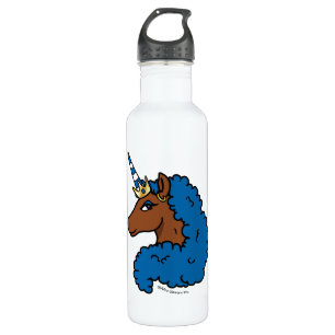 Blue Afro Unicorn Edelstahlflasche