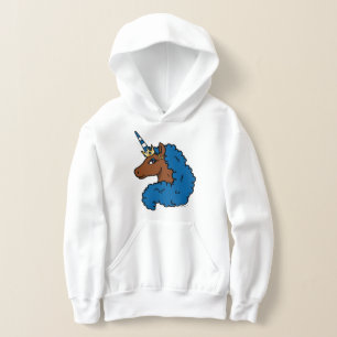 Blue Afro Unicorn Hoodie