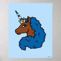 Blue Afro Unicorn