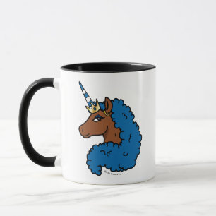 Blue Afro Unicorn Tasse