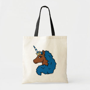 Blue Afro Unicorn Tragetasche