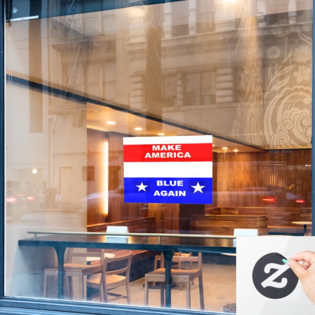 Blue Again Fensteraufkleber (Café-Fenster)