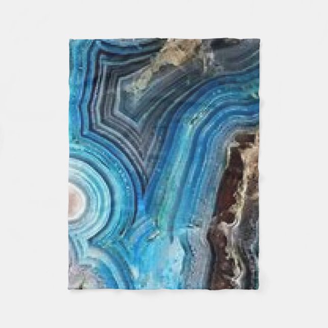 Blue Agate Geode Fleece Blanket (Vorderseite)