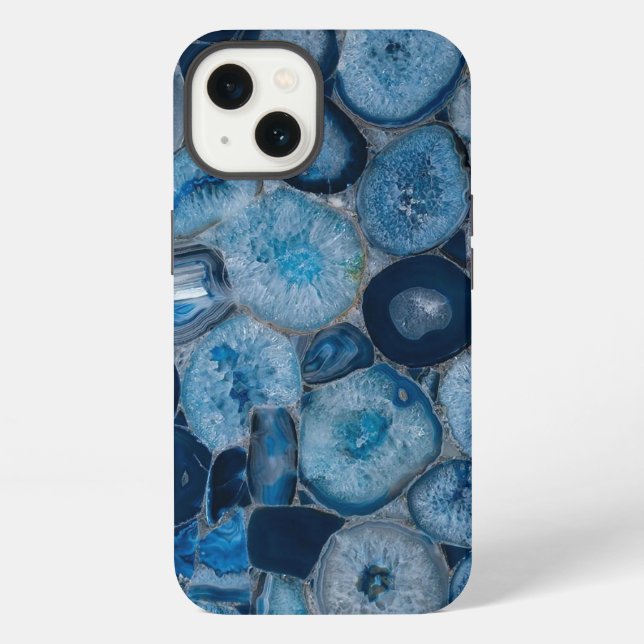 Blue Agate Geode Slices iPhone Hülle (Rückseite)