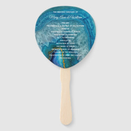 Blue Agate Hochzeitsprogramm Fächer