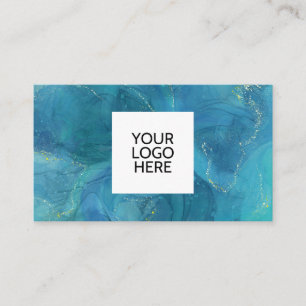 Blue Agate Logo QR Code Business Card Visitenkarte