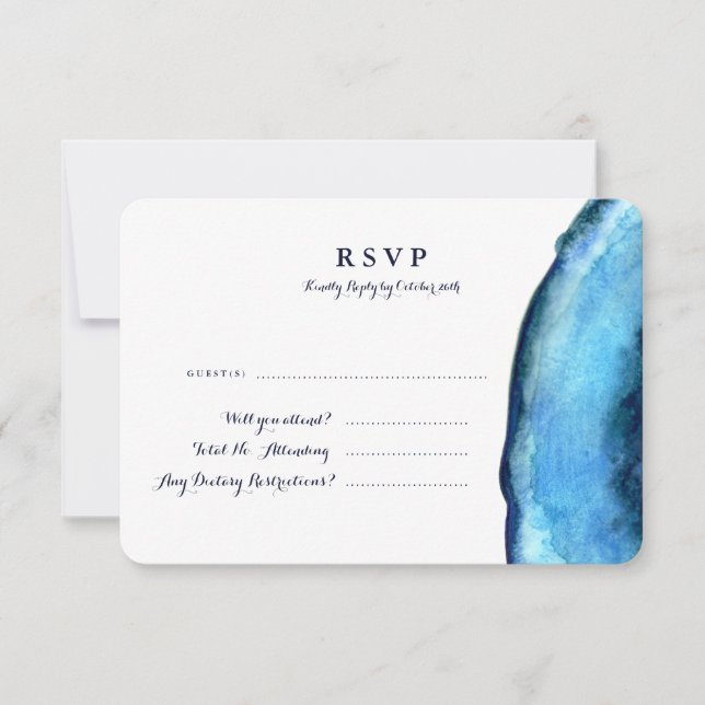 Blue Agate Response Card (im Detail) RSVP Karte (Vorderseite)