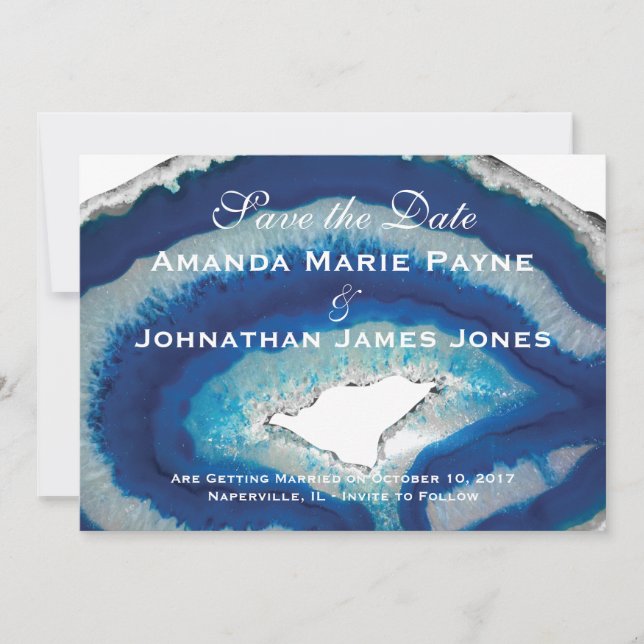 Blue Agate Save the Date (Vorderseite)