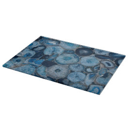 Blue Agate Stone Quartz Print Schneidebrett