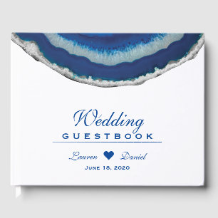 Blue Agate Wedding Gäestbook Gästebuch