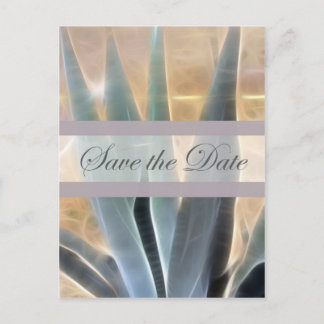 Blue Agave 1 Glühen Save the Date Hochzeit Ankündigungspostkarte