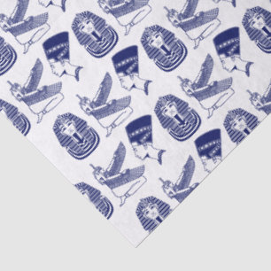 Blue Ägyptology Symbols DIY Colors Seidenpapier