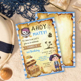 Blue Ahoy Carte des trésors Garçons Pirate Anniver
