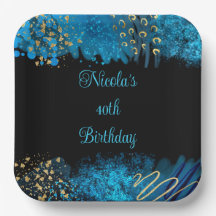 Blue Alcohol Ink Geburtstagsparty