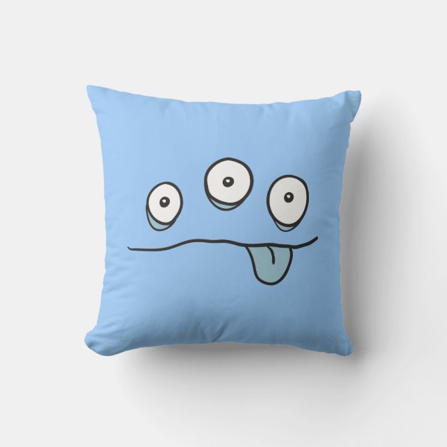 Blue Alien Monster Cushion Kissen (Vorderseite)