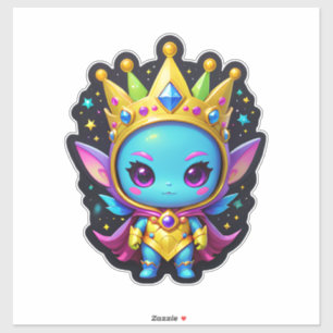 Blue Alien Princess Aufkleber