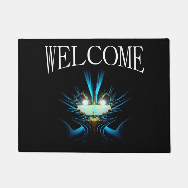 Blue Alien Willkommen Fußmatte (Vorderseite)