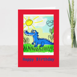 Blue Alligator Kinder, 5" x 7" Faltkarte für den G Karte
