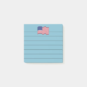 Blue American Flag Post It Notes Gift Post-it Klebezettel