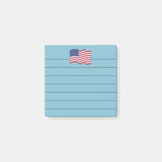 Blue American Flag Post It Notes Gift Post-it Klebezettel (Vorderseite)