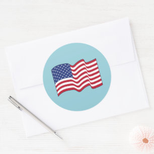 Blue American Flag Stickers