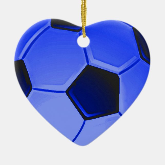 Blue American Soccer oder Association Football Keramik Ornament (Vorne)