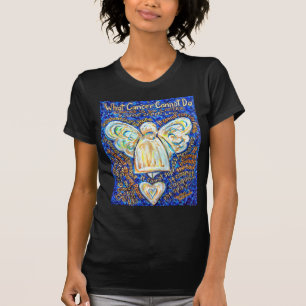 Blue &amp; Gold Cancer Angel - Groß T-Shirt